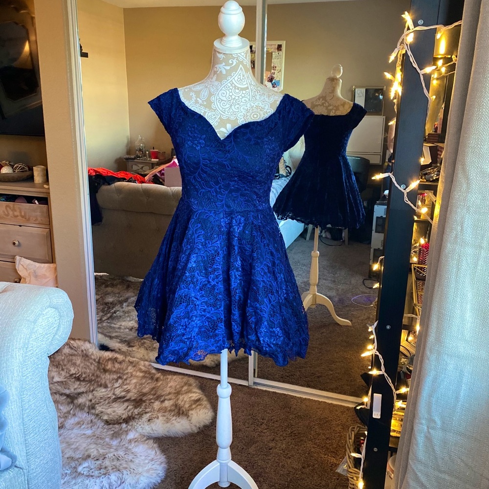 Bundle for Elvie- Used Windsor Cocktail/Formal Mini Dress - Blue